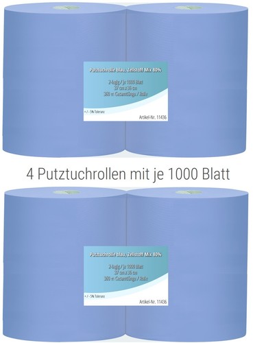 1000 blatt putztuchrolle - 4x,