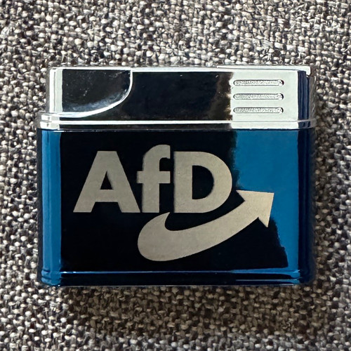 Afd werbe gas - afd, werbe-gas-feuerzeug
