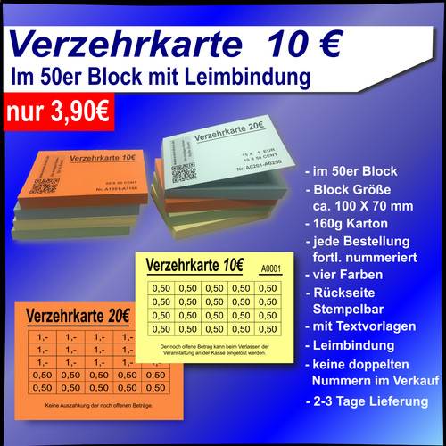 Verzehrkarten wertkarten - verzehrkarten,